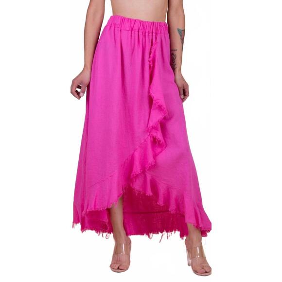 NEW GIGI MODA ventura linen skirt in hot pink